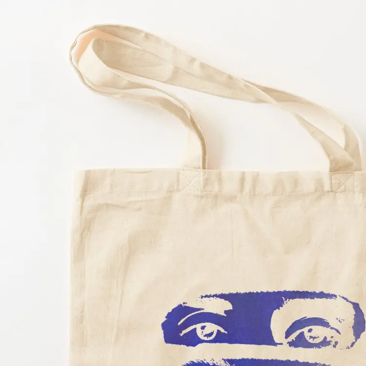 حقيبة حمل مطبوعة على شكل عيون مستوحاة من Cyanotype حقيبة نسائية كبيرة حقيبة تسوق قابلة لإعادة الاستخدام هدية