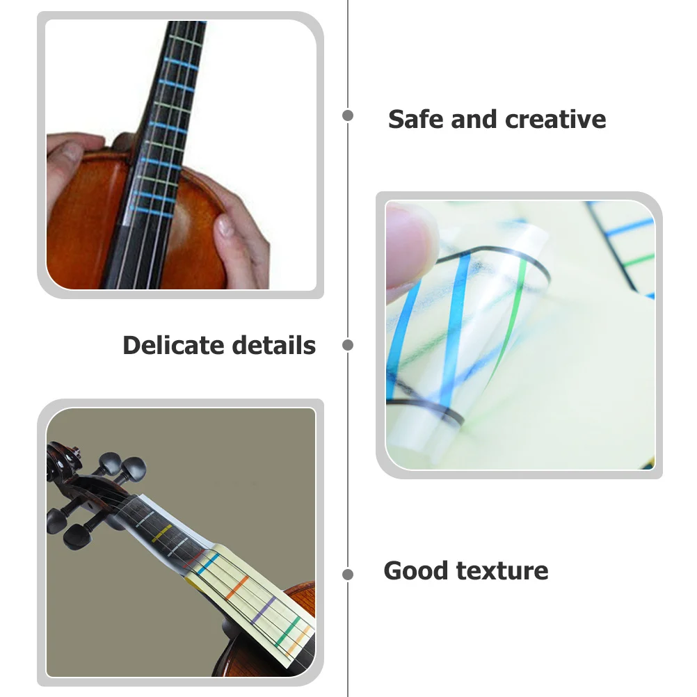 

4 Pcs Beginners Violin Stickers Practice Supplies Accessories for Fretboard Note