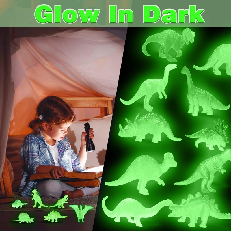 Kids Toys Dinosaurs Glow In The Dark Luminous Party Favors Funny Gifts Regalos Cumpleaños Niños Para Invitados Kinderspeelgoed