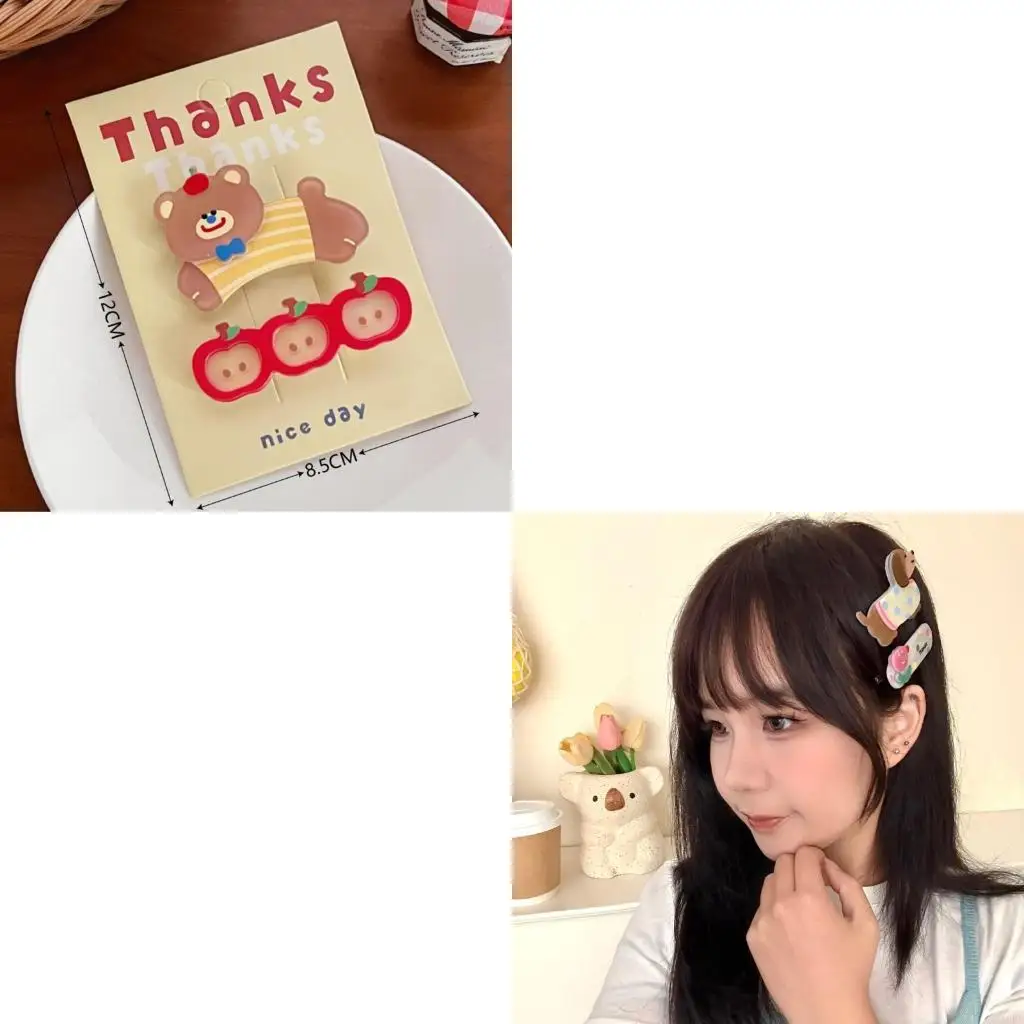 

2pcs Animal Print Barrettes Strong Hold Hair Accessories for Women Daily Wear