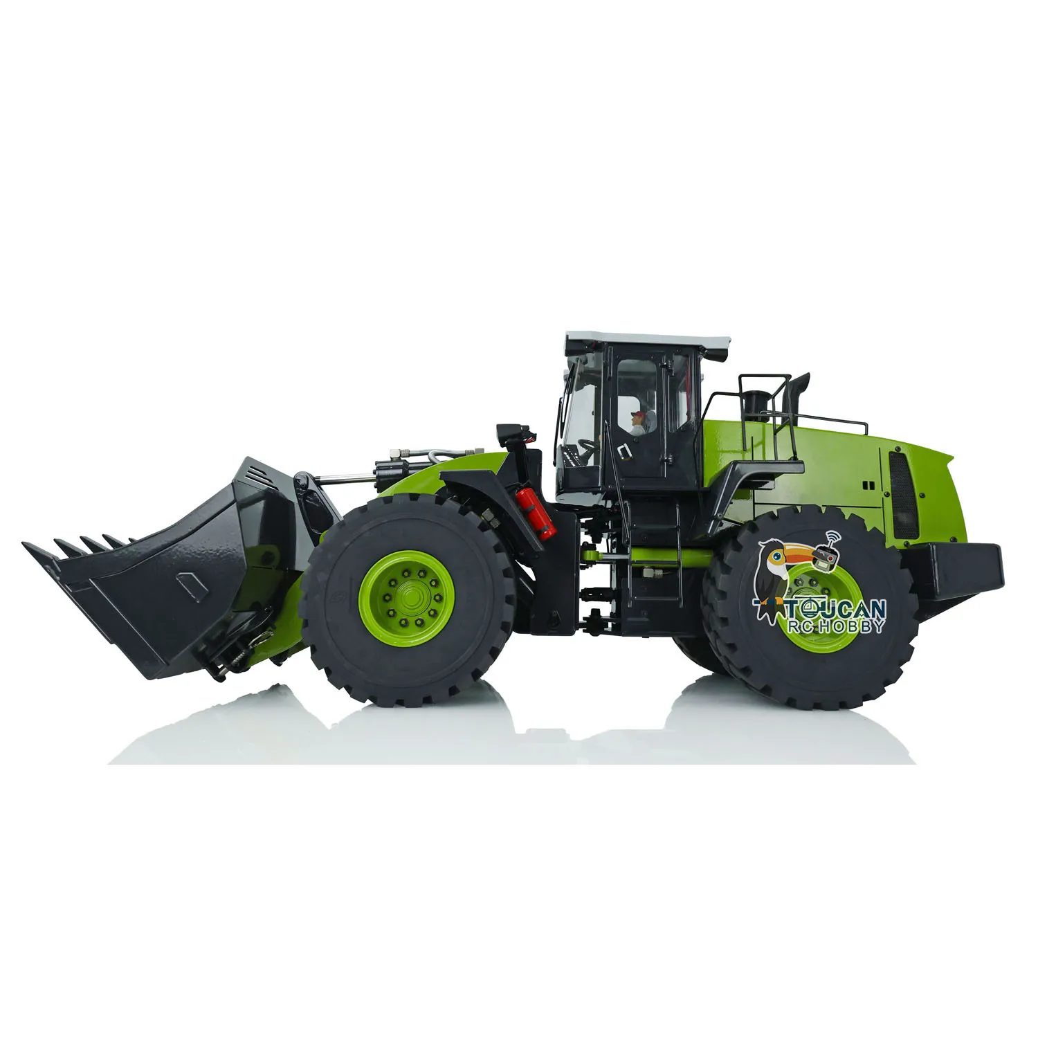 

XDRC 1/14 RC Hydraulic Metal Loader Remote Control Truck Toucan Earth Mover Assembled Painted Green WA470 Model TH21428-SMT6