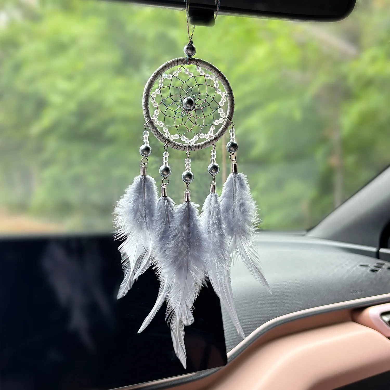 Creative Hand-woven Car Pendant Dream Catcher Feather Wind Chime Valentine's Day Gift Bedroom Hanging Ornaments Home Decoration
