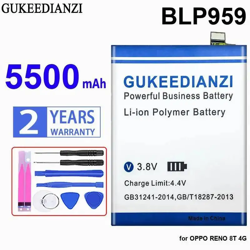 

BLP959 Прочный аккумулятор для мобильного телефона Oppo Reno 8T 4G 5500 мАч