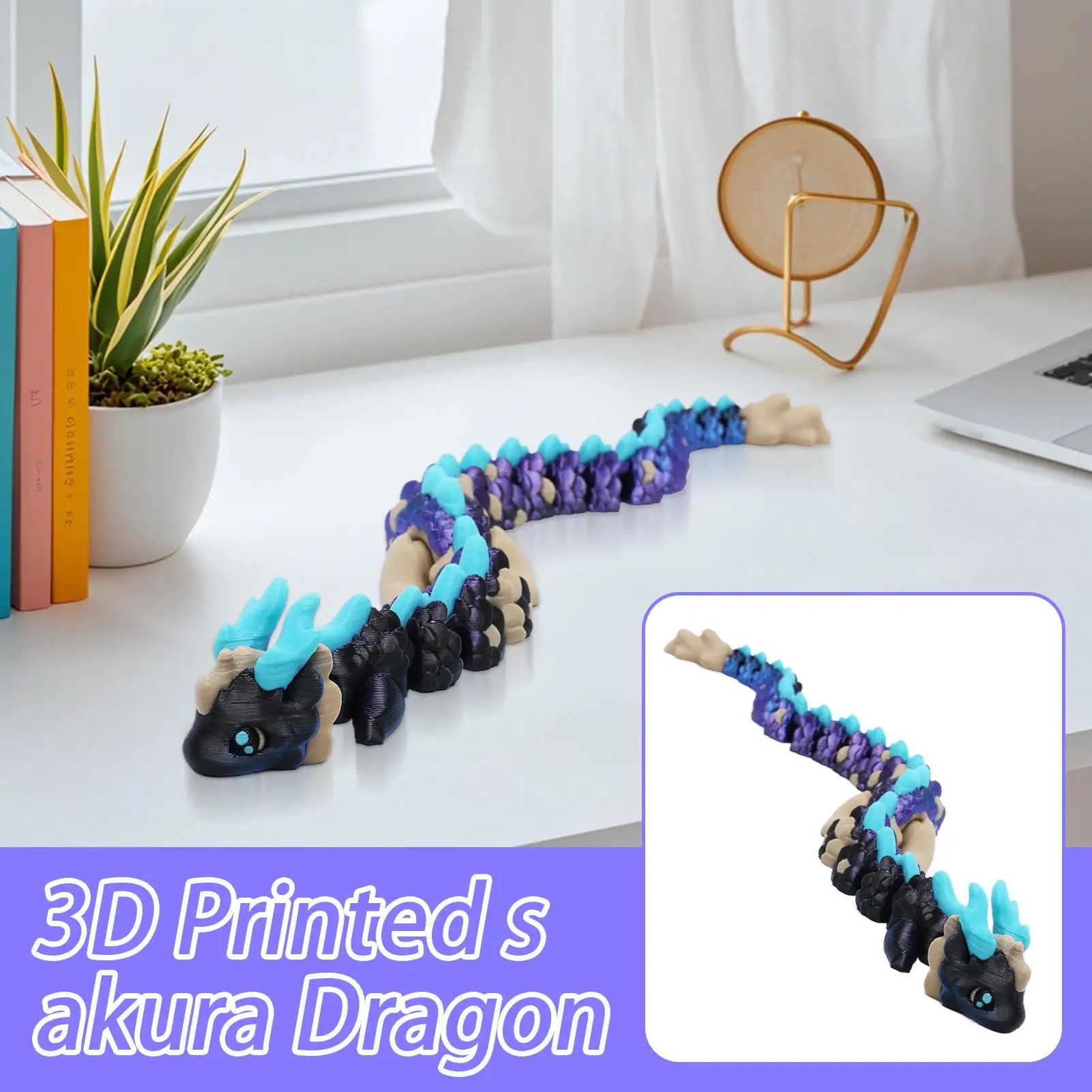 

3D Printed Articulated Dragon Collectible Home Office Desk Decor Creative Animal Multi-joint Movable Model Toys For Boys Girls