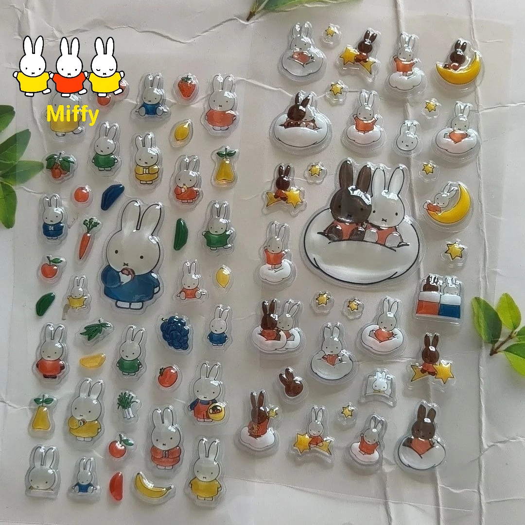 Kawaii Miffy Sticker Cartoon Cute Miffy Rabbit DIY Transferable Sticker for Mobile Phone Decoration Waterproof Sticker