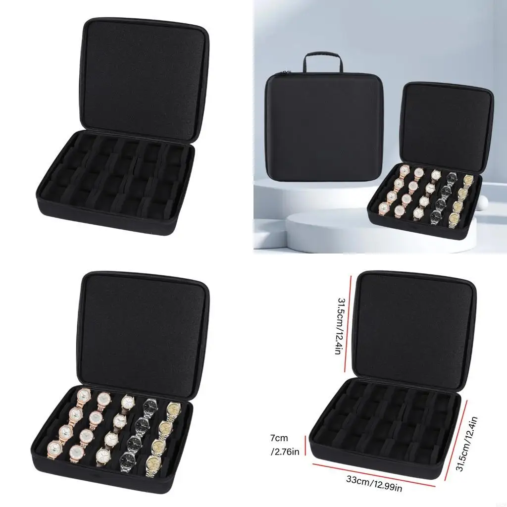 

462E Professional Smartwatch Collector Case 20 Adjustable Slots Travel Friendly Storage Solution
