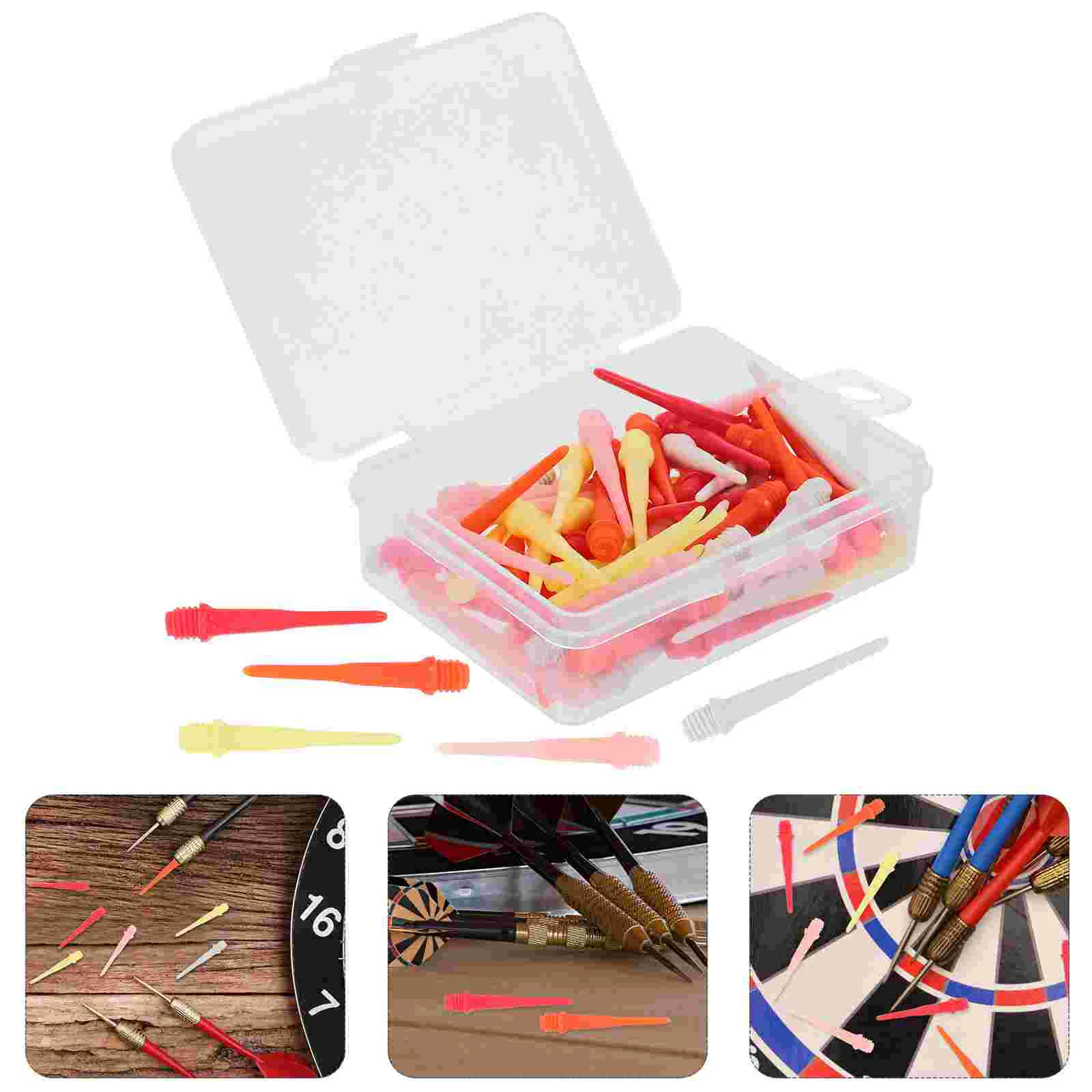 

80pcs Dart Points Plastic Tips for Electronic 2BA Screw Thread Dart Accessory (Mixed Color) Shafts