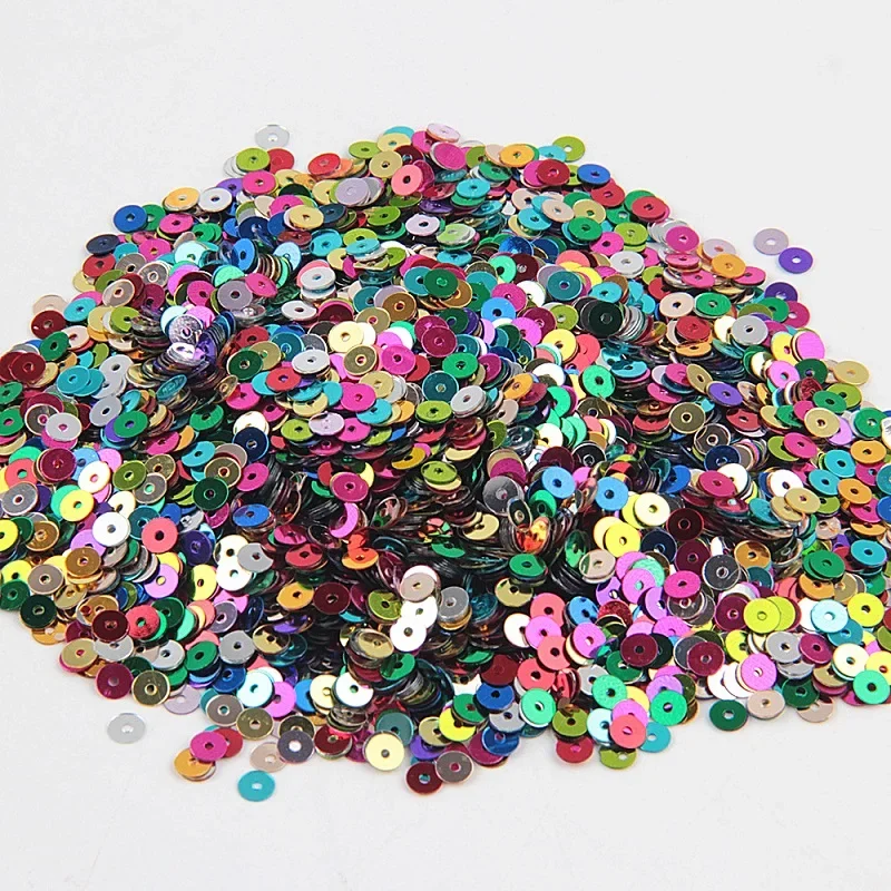 4mm Sequins Flat Round PVC Loose Paillettes Sequin With A Small Middle Hole For Wedding Craft Sewing Accessories 2000pcs(10g)