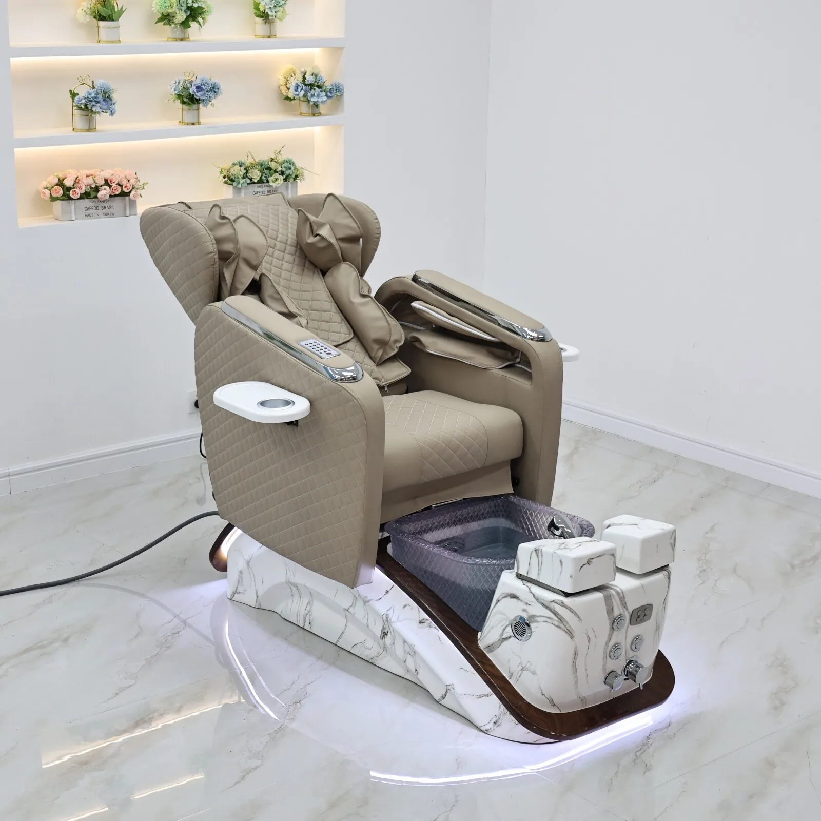 Factory Customized Luxury Pedicure Chair Fully Automatic Lying Chairs with Automatic Massage and Foot Spa for Nail Beauty Salon
