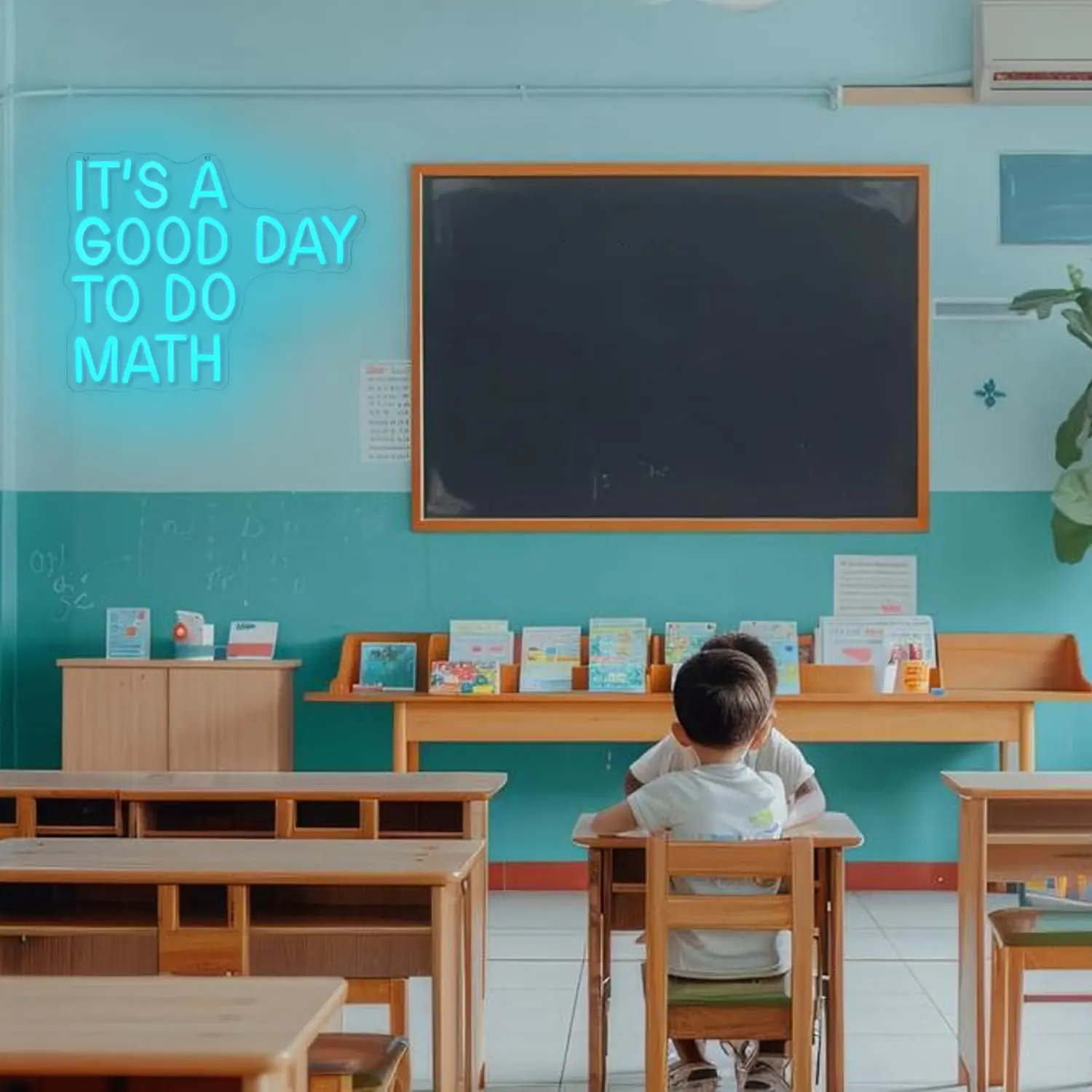 It's A Good Day To Do Math LED Neon Sign USB Powered, Back to School Classroom Kids Room bedroom Decor