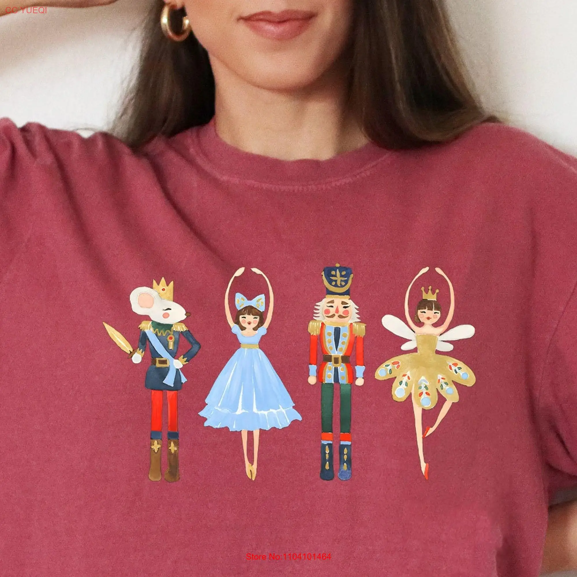 Comfort Colors Nutcracker Crew BalleT T Shirt Cute Christmas Sugar Plum Fairy Happy For Her long or short sleeves