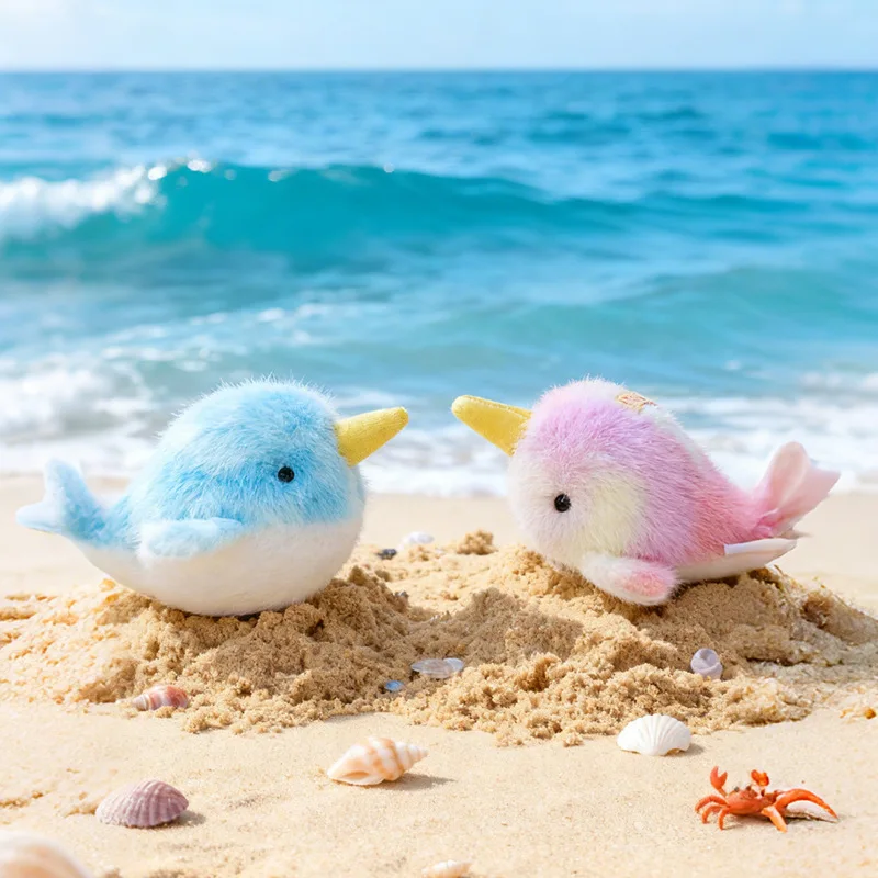 Nova série oceano original pingente de pelúcia dos desenhos animados estrela do mar elefante voador polvo pingente mini cavalo marinho narval boneca 13cm