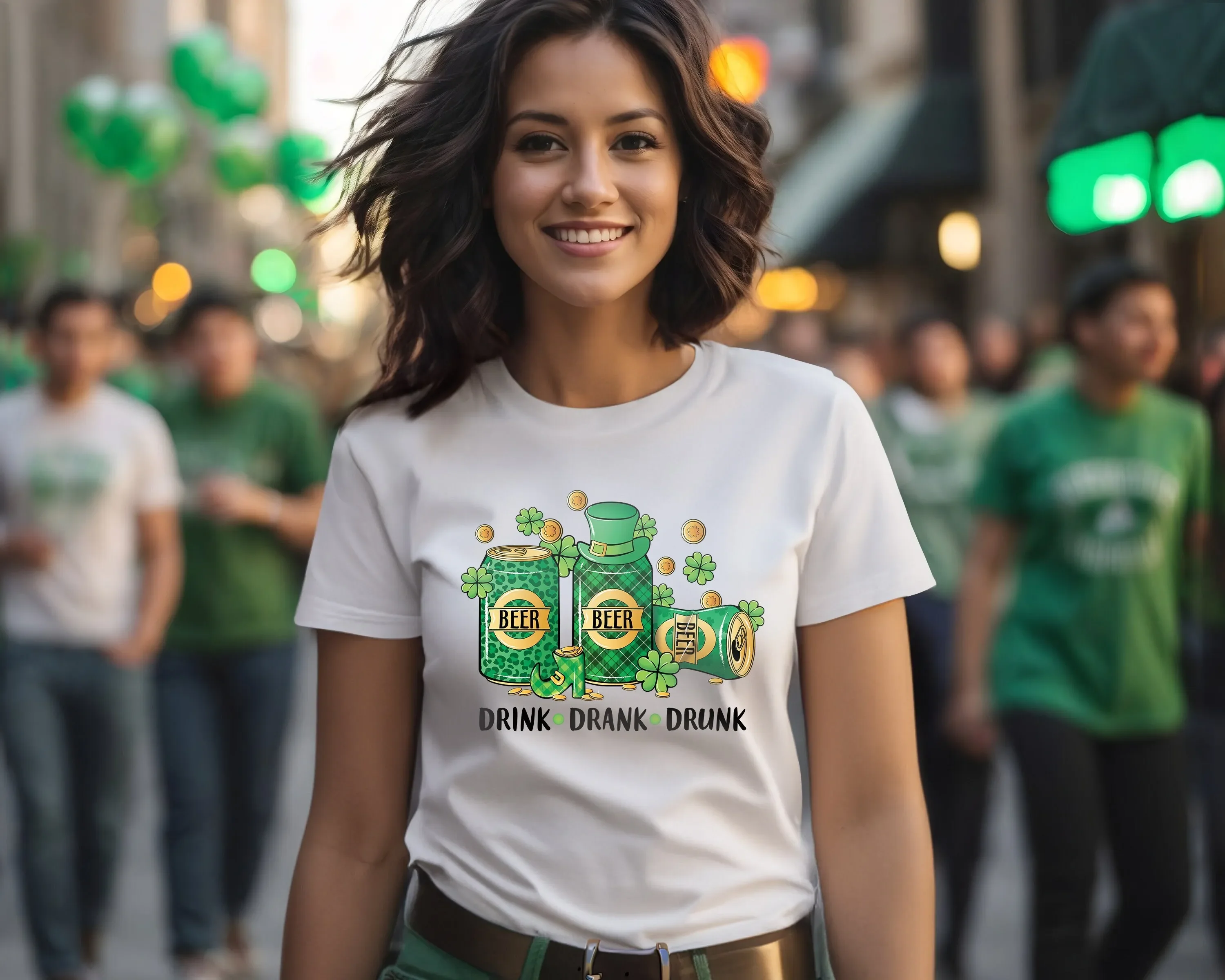 Drink Drank Drunk T Shirt Cheers Day Drinking Patrick Irish Pub Funny Beer St Patricks