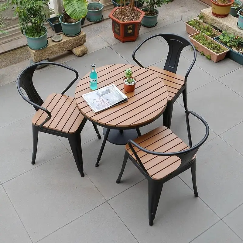 Outdoor  Balcony Coffee Combination Leisure Outdoor Courtyard  Simple  Terrace  Garden Open-air Waterproof  Table and Chair Set