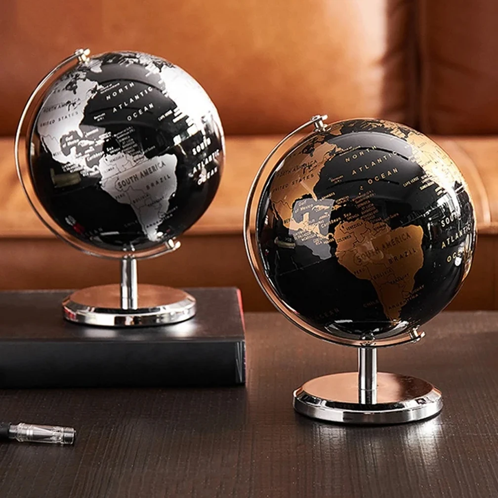 3Kinds Of European Style Global Map English Wall Decoration High Definition Office Desktop Decor Creative Globe Item 19X15CM