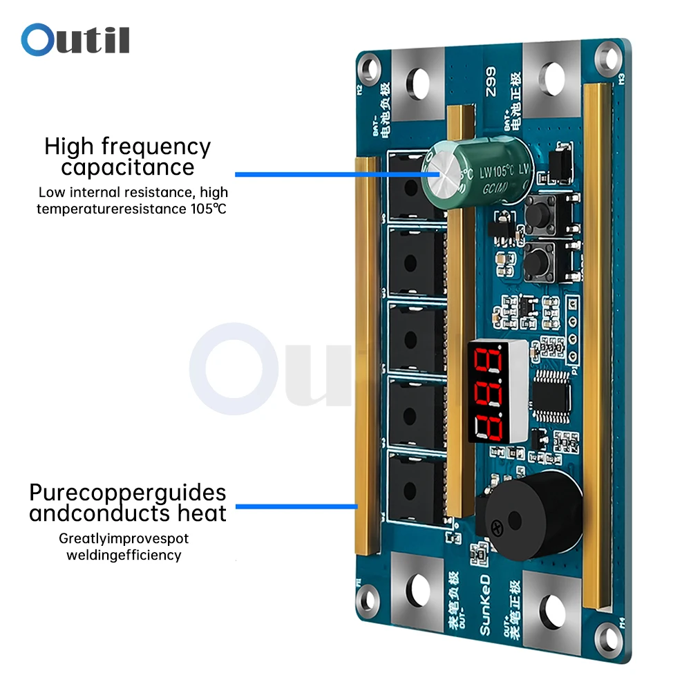 Imagem -03 - Mini Display Digital 18650 Bateria de Lítio Máquina de Solda de Pontos Kits Faça Você Mesmo para Solda de Folha de Níquel