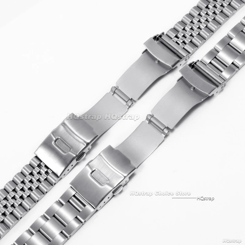 Strap for Jubilee Stainless Steel Band 18mm 20mm 22mm Replacement Bracelet for Seiko Watchband Curved End Watches Accessories