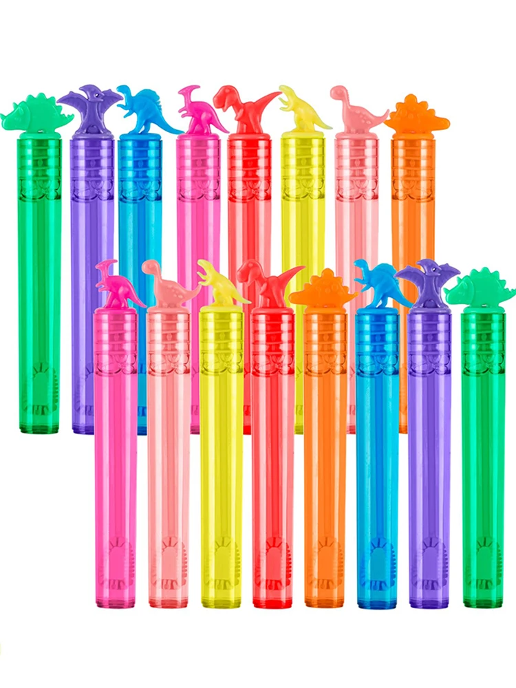 12/24 pçs dinossauro tema sabão bolha tubo de plástico vazio brinquedos crianças festa aniversário