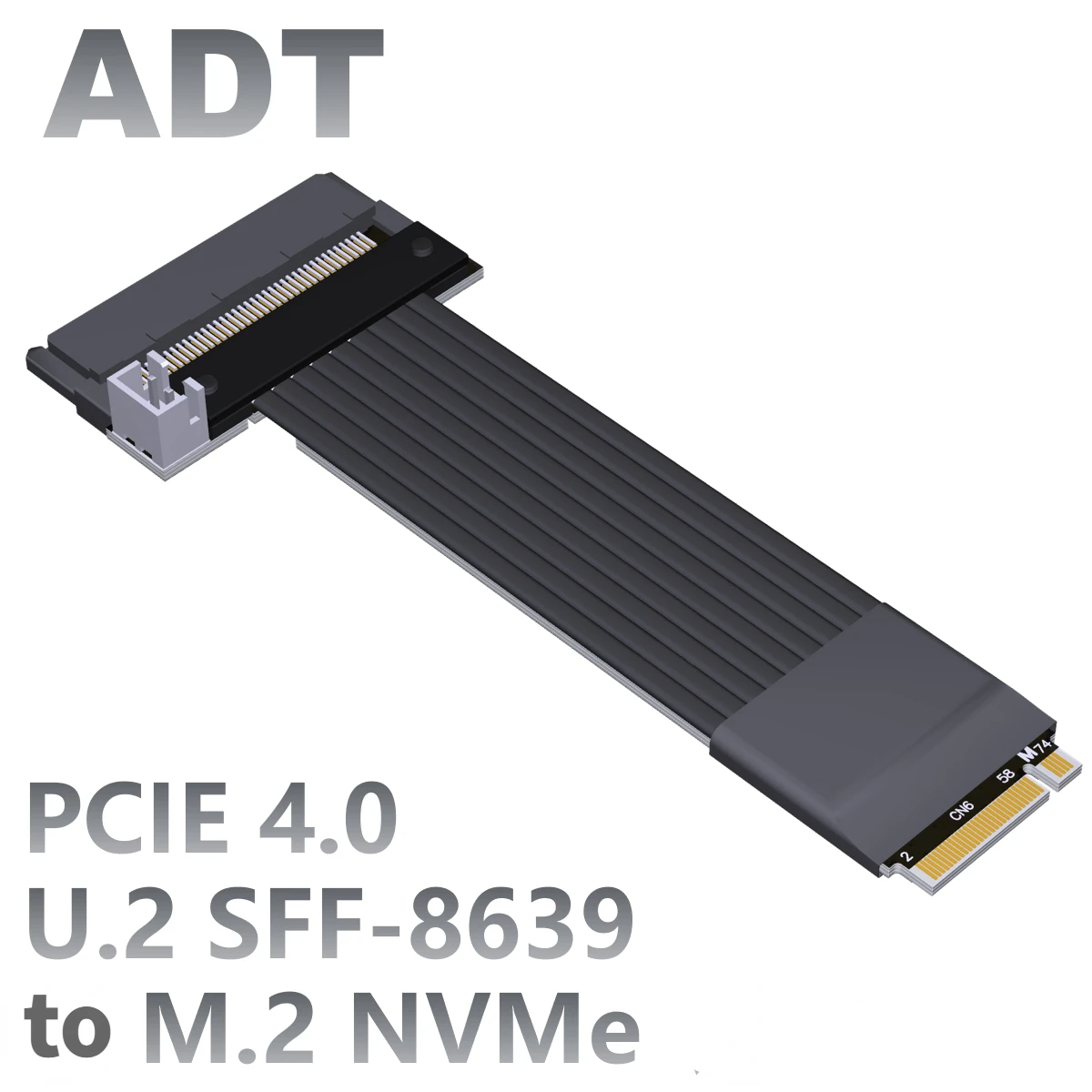 

ADT-Link New M.2 NVMe SSD Extension Cable Extender to U.2 SFF-8639 SSD U2 Adapter Cable Solid State Drive PCIE 4.0 x4 Full Speed