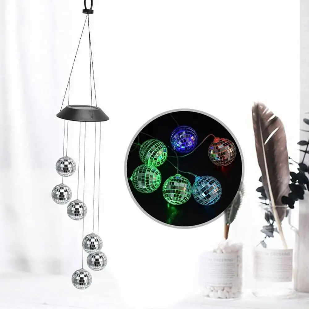 

Funny LED Solar Wind Chime Light Round Ball Wind Chime Ball Light Solar Wind Chime Lamp Weatherproof Garden Lawn Lights Outdoor