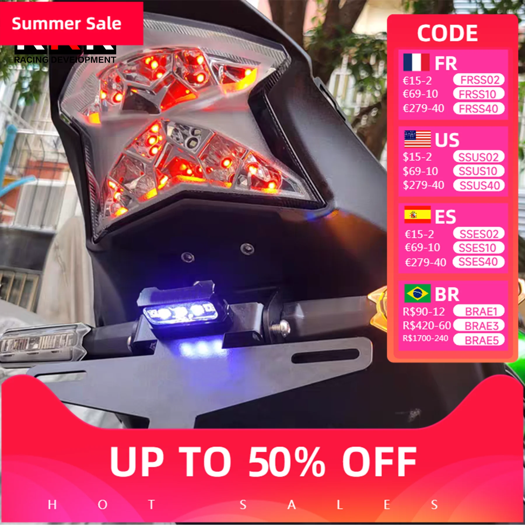 

for KAWASAKI Z900 Z 900 2017-2024 Motorcycle Rear License Plate Holder Folding Mount Bracket with LED Indicator Accessories