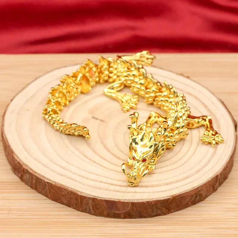 Wholesale Price New Golden Dragon Movable Golden Activity Small Dragon National Fashion Chinese Dragon Desk Pure Copp