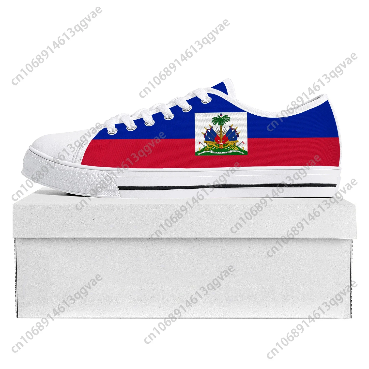 Haitian Flag Low Top High Quality Sneakers Mens Womens Teenager Canvas Sneaker Haiti Prode Casual Couple Shoes Custom Shoe