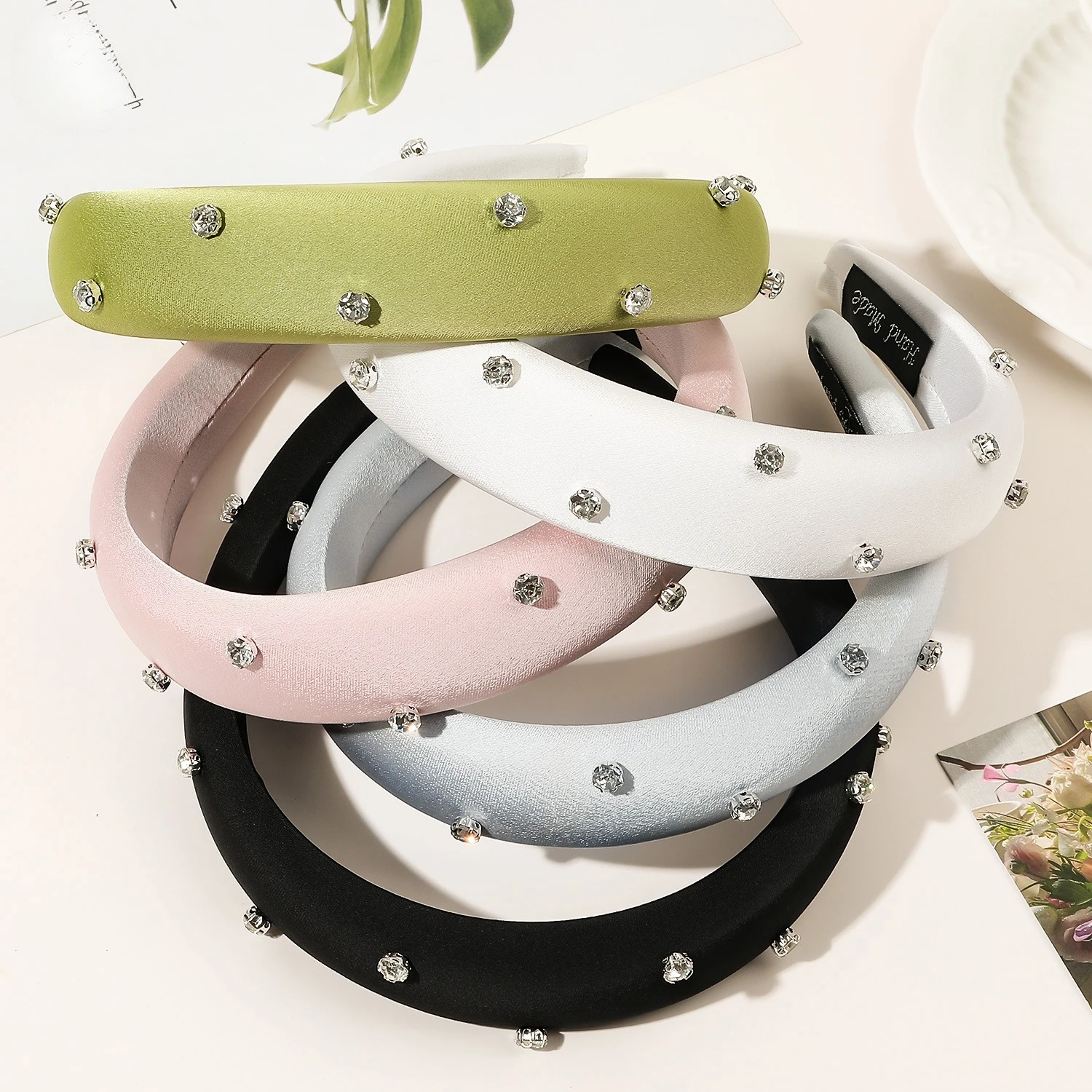 Rhinestone Sponge Headband Female Pressure Hair Wash Face Headband Soft Sweet Elegant Hair Hoop Hair Style Accessories Wholesale