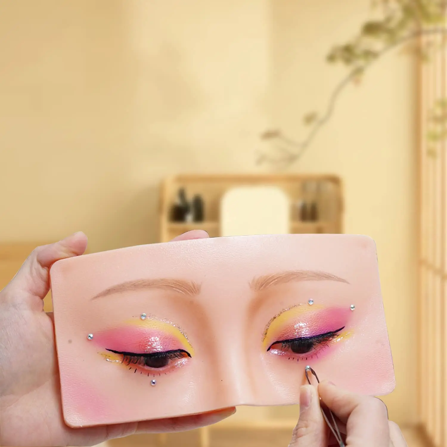 Makeup Practice Face Bueuo 3 Pcs Board Makeup Mannequin Face 3D Realistic Pad Makeup Artist Beginner Professional Enthusiasts