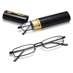 Computer Glasses Mini Folding Reading Glasses Women Men +1.0 To 4.0 Portable Container Presbyopia Pen Glasses With Box