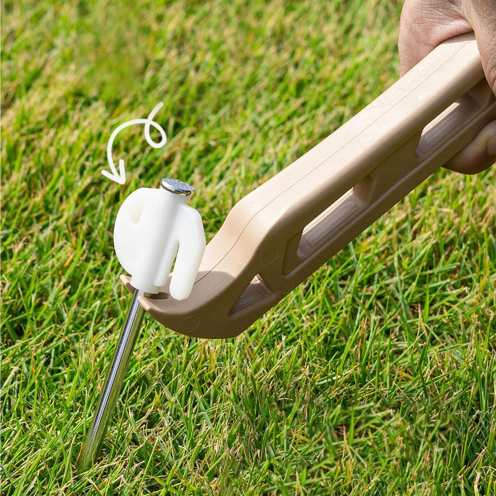 PE Camping Hammer with Stake Puller Hole Ultralight Portable Hammer Lightweight for Camping Stakes Tent Pegs Nail Spike Garden