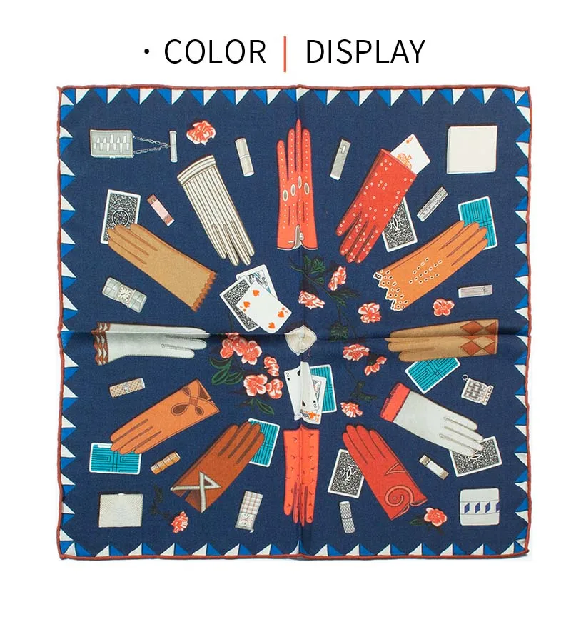 

Elegant Women Scarf Silk Wool Blend Double Sided Retro Print Warm Square Shawl Festival Gift For Ladies