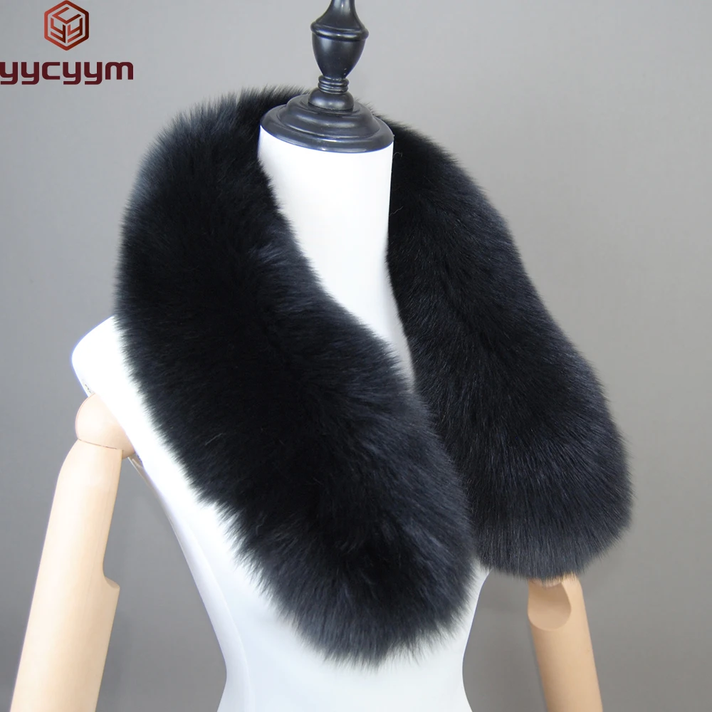 2024 New Style Real Fur Collar 100% High Quality Real Fox Fur Scarves Super Luxury Fashion Women Men Collar Real Fox Fur Scarf