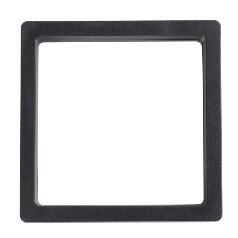 Porta-álbuns quadrados 3D para exibição de joias, moldura flutuante, caixa de moedas com base, vitrine, 9X9cm, 4X