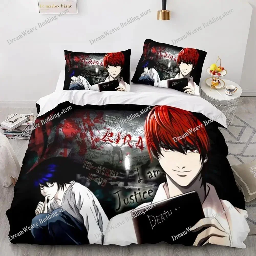 Death Note Bedding Set Single Twin Full Queen King Size Bed Set Adult Kids Bedroom Duvet Cover Sets 3D Print Anime Death Note592