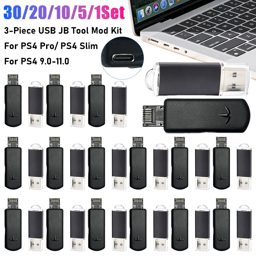 

30/1Set One-Key JB Tool Mod Kit USB Adapter With Flash Drive&Type-C Cable Game Accessories For PS4 Pro/PS4 Slim/PS49.0-11 System