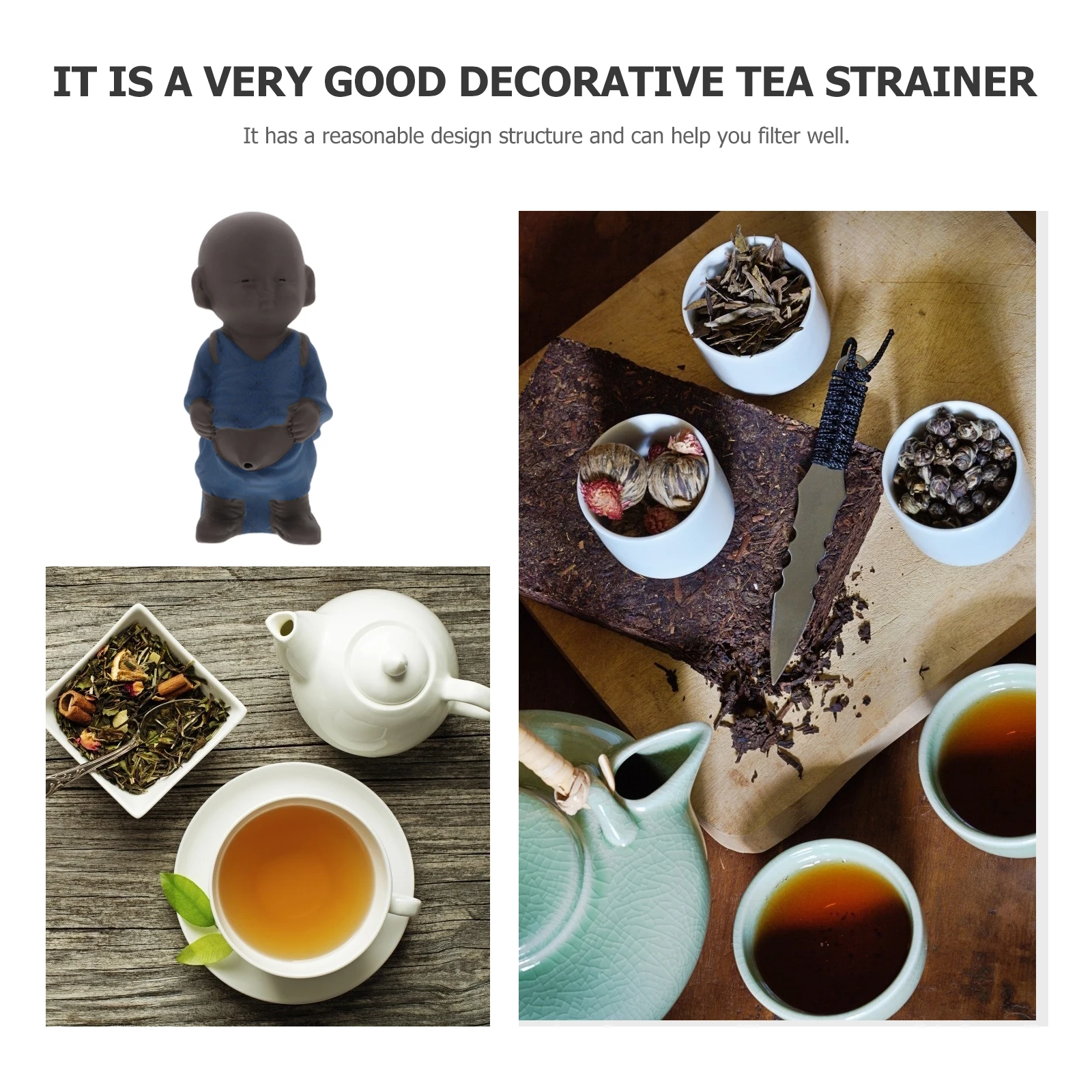 

1Pcs Creative Monk Shaped Tea Infuser Safe Gentle Ceramic Exquisite Workmanship Reusable Easy Clean Excellent Tea Maker Gift