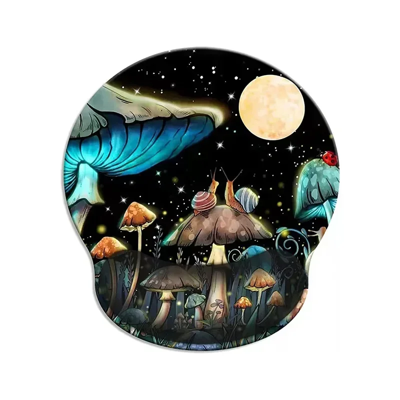 Ergonomic Mouse Pad with Wrist Rest Support,Moon and Stars,Non-Slip Rubber Base Wrist Rest Pad for Home Office Laptop