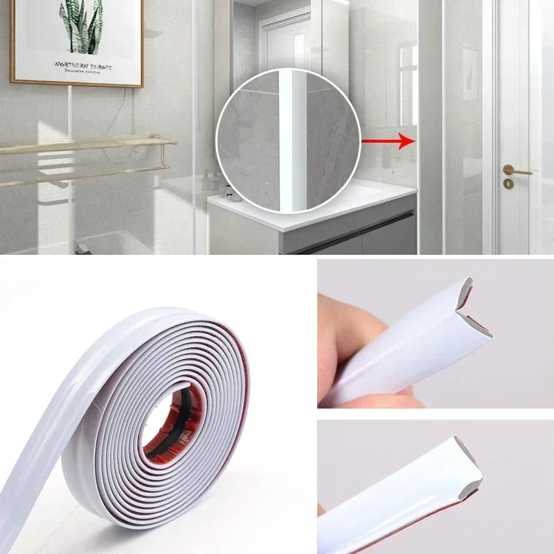 5M Slip-resistant Wall Stickers Waterproof Corner Protector Tape Sealing Strip Furniture Edge Gold Buffer Protect Strip Home