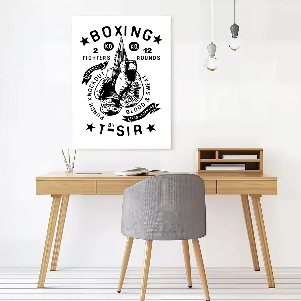 Boxing Gloves and Text Art Poster Canvas Wall Art Personalized Print Modern Painting Perfect Gift for Bedroom Room Decorations