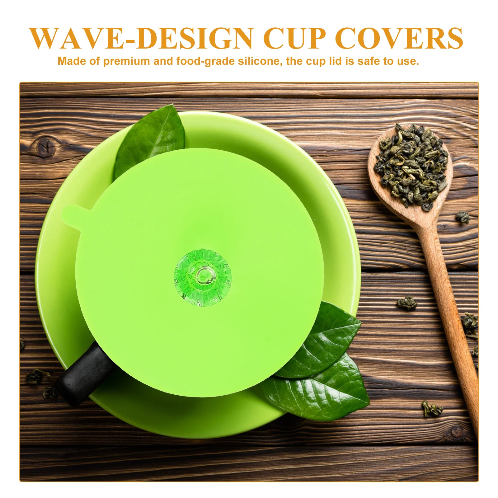 

6pcs Silicone Cup Lids Heat-Resistant Anti-Leak With Diamond Handle Universal Mug Household Drinkware Accessories Sealing