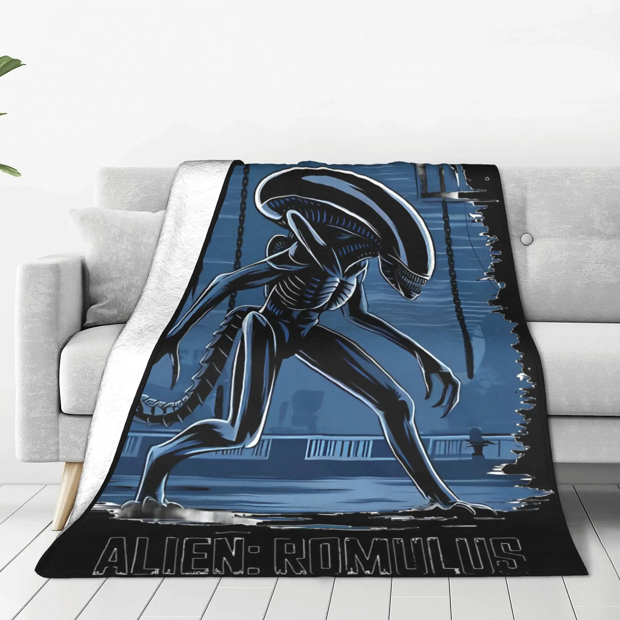 Alien Romulus The Xenomorph Blankets  Fleece Funny Soft Throw Blanket for Bed Sofa Spring/Autumn