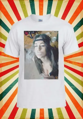 Smoking Sexy Girl Weed High Novelty Men Women Vest Tank Top Unisex T Shirt 1284