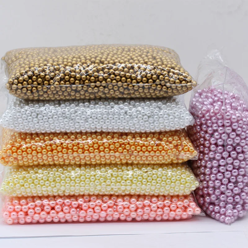 3/4/6/8mm Mixed Round No holes ABS Imitation Pearls Loose Beads for Filler DIY crafts Scrapbook Jewelry Making headwear Garments