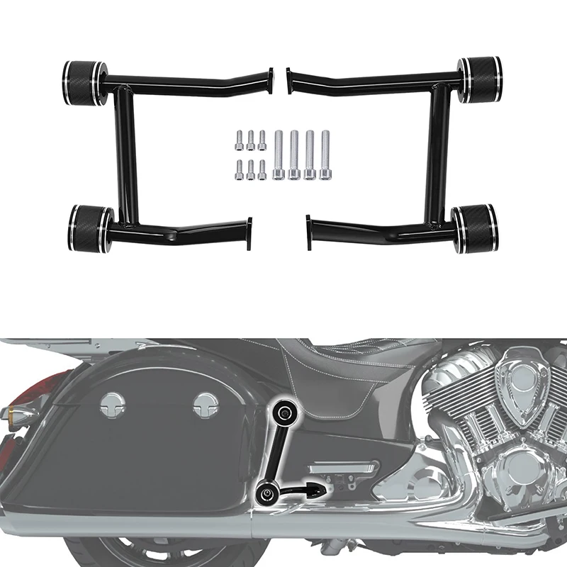 Rear Left/Right Saddlebag Crash Bars Fit For Indian Roadmaster Challenger Springfield Dark Horse Chief Vintage Chieftain Limited