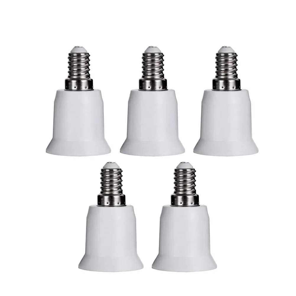 5pcs E14 to E27 LED Light Bulb Socket Adapter Durable Material 220V 230V Simple Practical Long Service Life