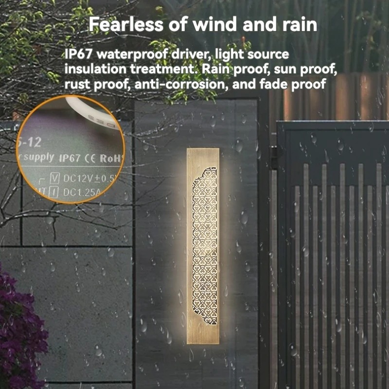 Outdoor Waterproof Wall Light IP65 Copper Wall Lamp for Porch Villa Garden Balcony Corridor Wall Sconce Light Street Luminaire