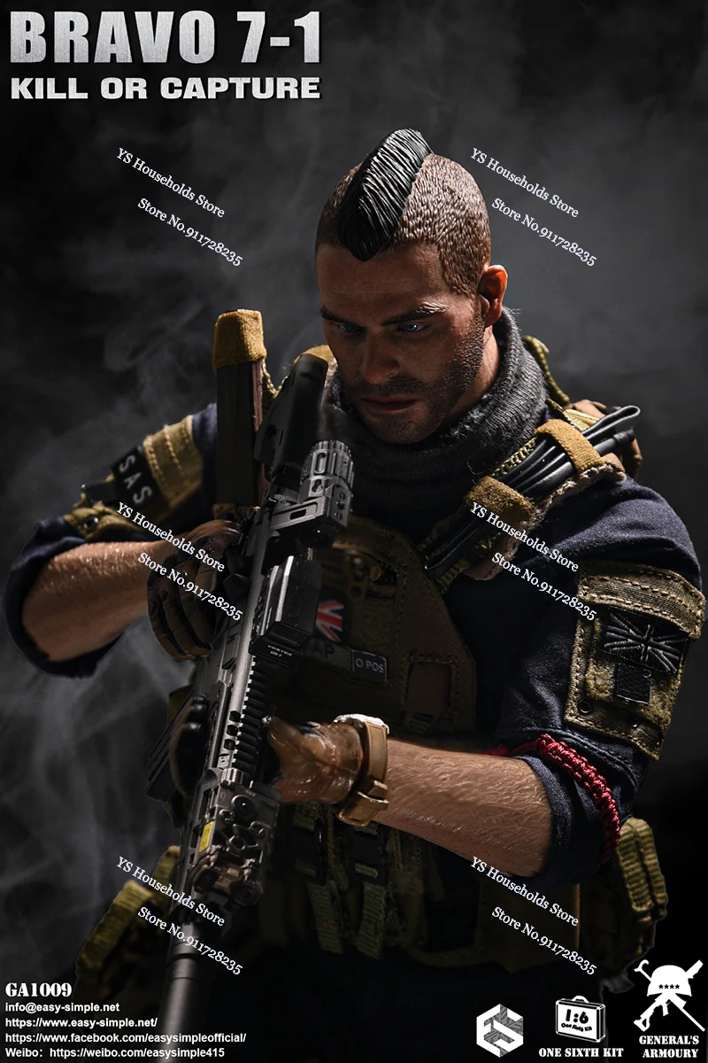 EASY&SIMPLE ES GA1009 1/6 BRAVO7-1 Military Cloth Action Figure Kill Or Capture Tatical Series Collectible 12“ Soldier Model