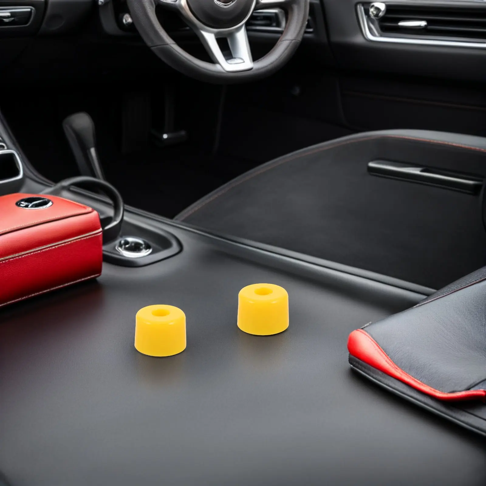 

4Pcs Yellow Rubber Dock Buffer Anti-Collision Thickened Bumper Block 1.8x1.2 Inch Truck Trailer Rear Shock Absorbing Bumper Pads