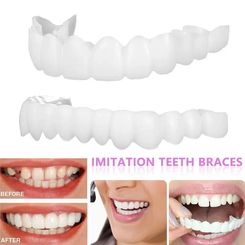 

Sdatter Perfect Fit Teeth Whitening Fake Tooth Cover Snap On Silicone Smile Veneers Teeth Upper Beauty Tool Cosmetic Teeth Free